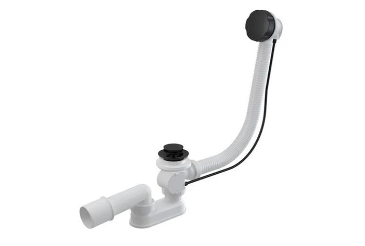 Злив-перелив для ванни Besco матовий чорний SW-AUTO-B