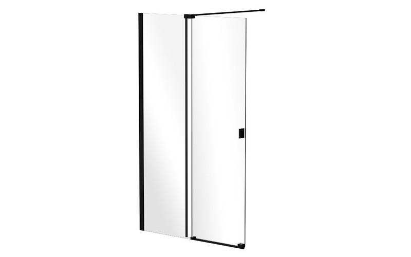 Душевая перегородка Besco Vayo Walk-In 120х200 см раздвижная матовый черный/прозрачное стекло VYB-120-200C