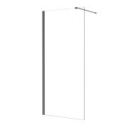 Душова перегородка Besco Eco-N Walk-In 110х195 см збройовий метал/прозоре скло ENGM110-195C