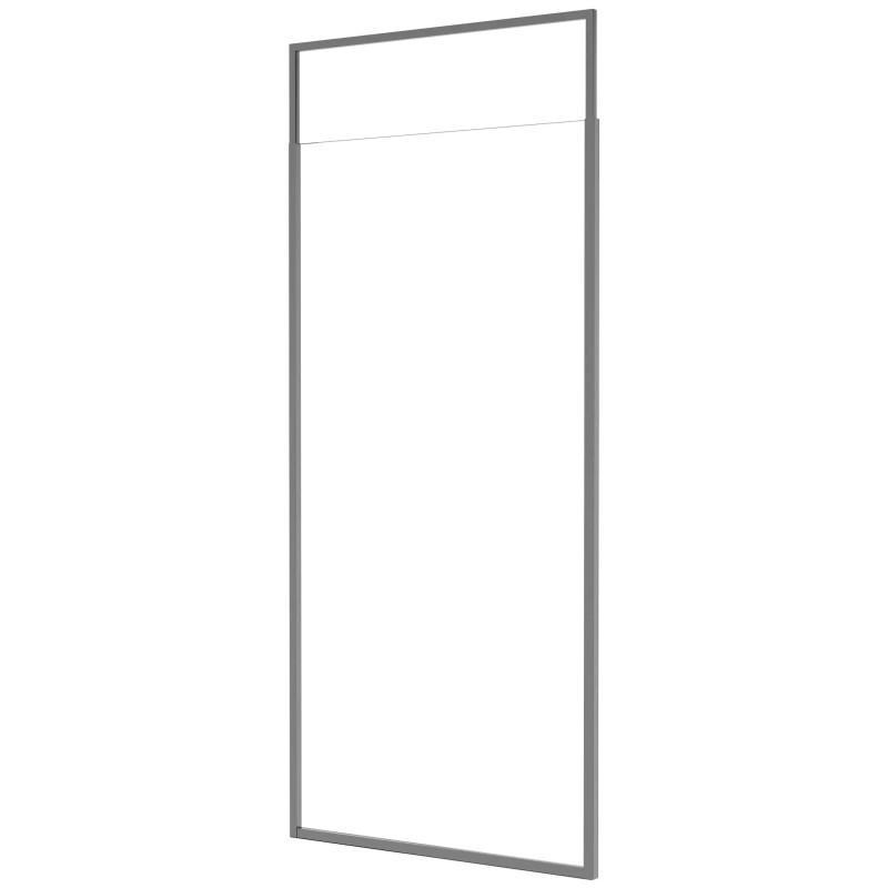 Душевая перегородка Besco Icon Walk-In 100х200 см оружейный металл/прозрачное стекло ICGM100-200C