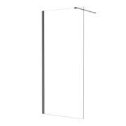 Душова перегородка Besco Eco-N Walk-In 120х195 см збройовий метал/прозоре скло ENGM120-195C