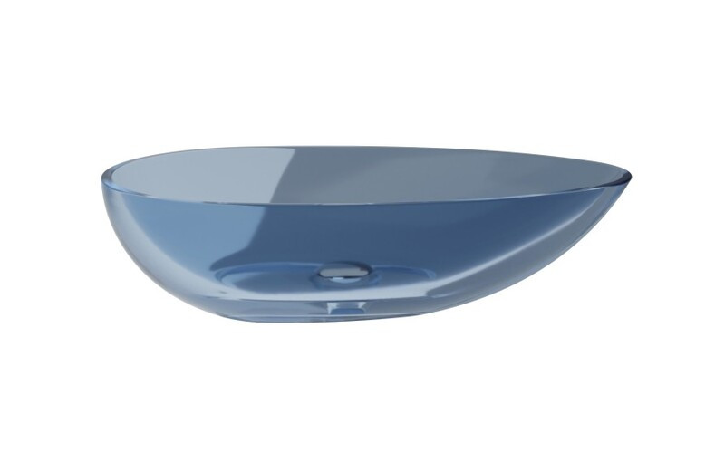 Раковина для ванной Besco Neya 60х35 см сифон клик-клак белый ResiCast Blue Wave #UMN-60-BWW