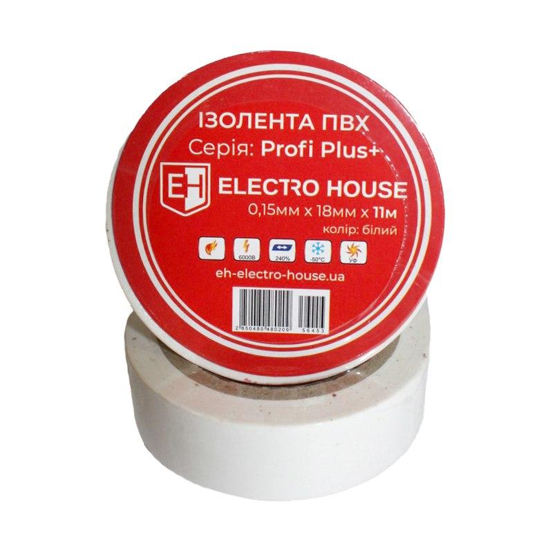 Изолента Electro House 11 м ПВХ белый EH-AHT-1805