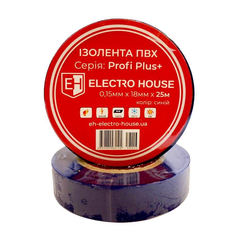 Изолента Electro House 25 м ПВХ синий EH-AHT-1827