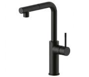 Смеситель для кухни Paffoni Jolly с вытяжным изливом черный матовый JL985NO