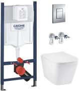 Система інсталяції Grohe Rapid SL 4 в 1 з клавішею унітазом Kroner Eifel Tornado та кришкою 3884966KE493436T