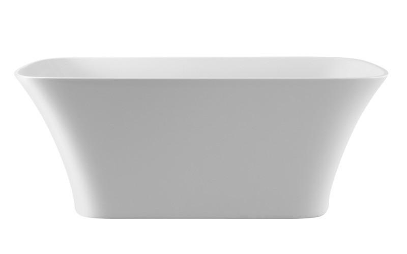 Ванна из искусственного камня Besco Assos S-Line 160х70 см с белым сифоном Mineral DuraBe матовый белый/глянцевый белый #WMMB-160ASW