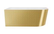 Ванна акриловая Besco Avita A-Line Glam левая 150х75 см с сифоном оружейный металл золото/глянцевый белый #WAA-150ALZG