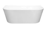 Ванна акриловая Besco Vica New 160х80 см с матовым черным сифоном глянцевый белый #WAS-160VNCO