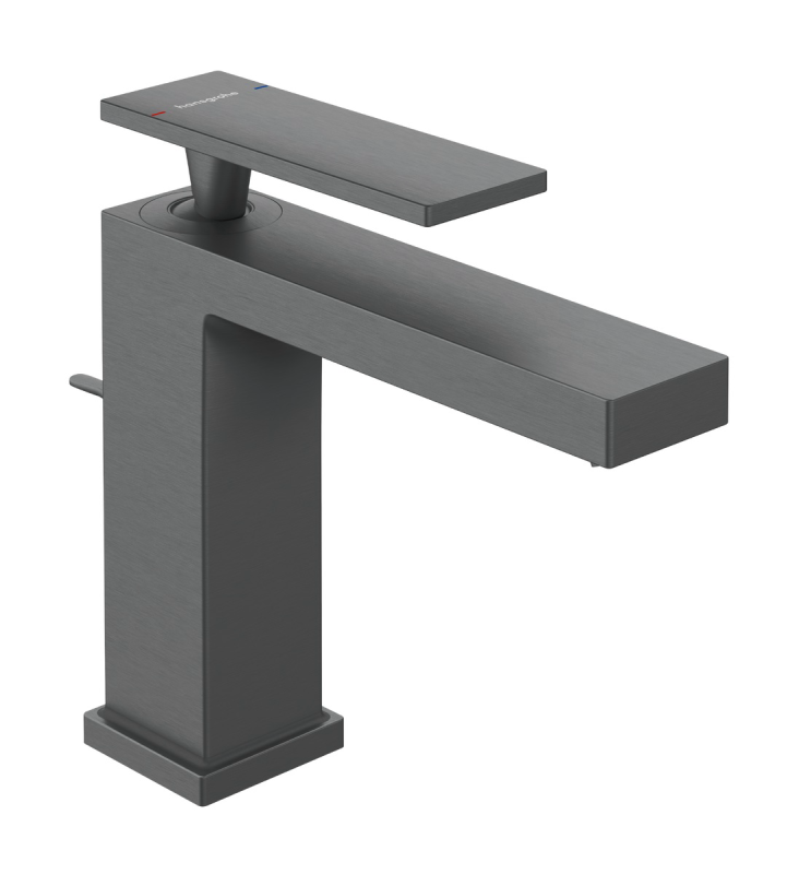 Смеситель для раковины Hansgrohe Tecturis E EcoSmart+ однорычажный с донным клапаном черный матовый хром 73010340