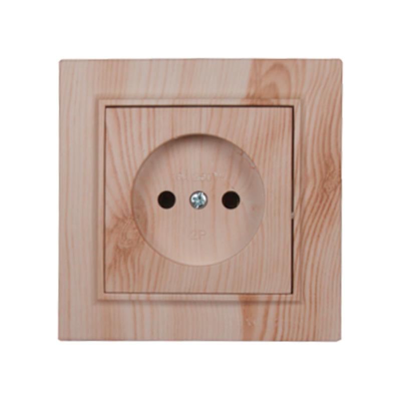 Розетка Electro House Enzo без заземления 16А термопластик белое дерево EH-2108P-WW