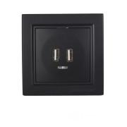 Розетка USB Electro House Enzo 2 порту 2A ABS-пластик досконалий графіт EH-5320-PG