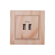 Розетка USB Electro House Enzo 2 порта 2A ABS-пластик белое дерево EH-5320-WW