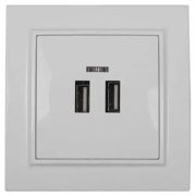 Розетка USB Electro House Enzo 2 порта 2A ABS-пластик белый EH-5320