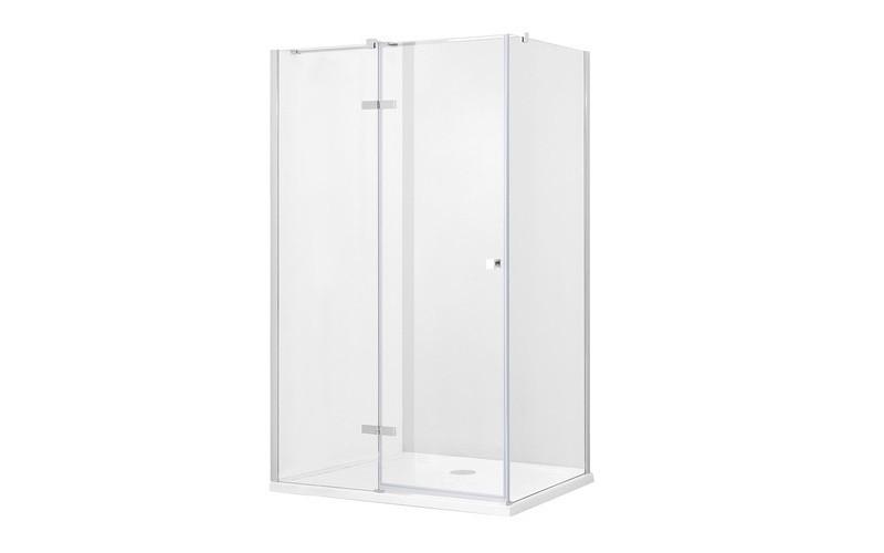 Душовий куточок Besco Pixa 100х80х195 см лівий профіль глянцевий хром/скло прозоре PPL-108-195C