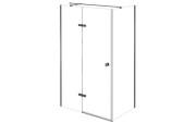 Душовий куточок Besco Pixa 120х80х195 см лівий профіль збройовий метал/скло прозоре PPL128-195GR