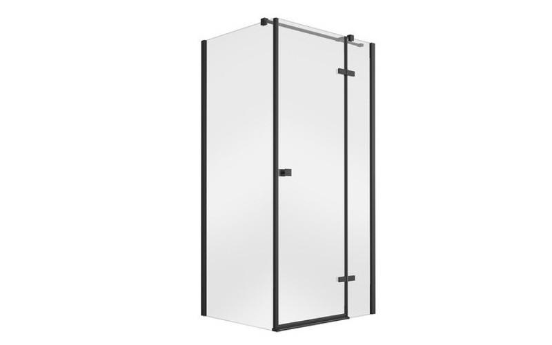 Душевой уголок Besco Pixa 90х90х195 см правый профиль матовый черный/стекло прозрачное PKP-90-195-B