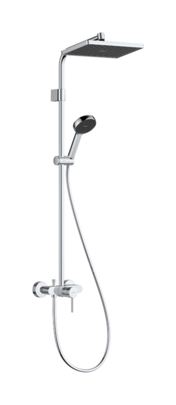 Душова стійка Hansgrohe Activera Q 290/180 1jet EcoSmart із змішувачем Varia хром 28747000