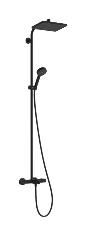 Душова стійка для ванни Hansgrohe Activera Q 290/180 1jet EcoSmart із термостатом Ecostat Fine матовий чорний 28753670