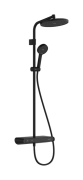 Душова стійка Hansgrohe Activera S Showerpipe 240 1jet EcoSmart+ з термостатом ShowerTablet Select 360 Varia матовий чорний 28639670