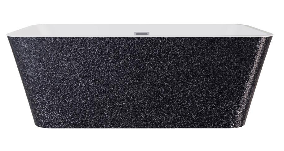 Ванна акриловая Besco Evita Glam 160х80 см с сифоном золото графит/глянцевый белый #WA-160-EGZ
