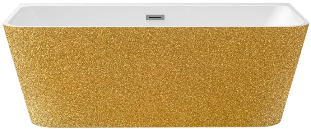 Ванна акриловая Besco Varya Glam 170х80 см с белым сифоном золото/глянцевый белый #WA-170-VRZB