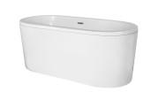 Ванна из искусственного камня Besco Victoria 185х83 см с сифоном хром санитарный композит белый глянцевый #WKV-185-WOS
