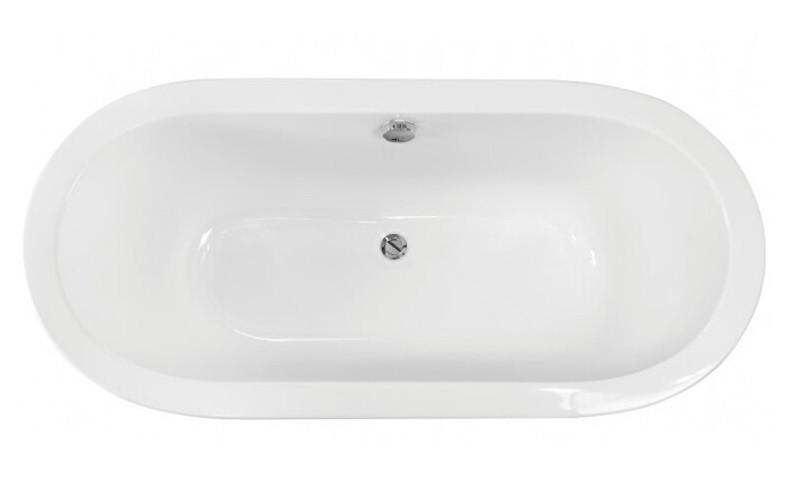 Ванна из искусственного камня Besco Victoria 160х75 см с сифоном золото санитарный композит белый глянцевый #WKV-160-ZZN