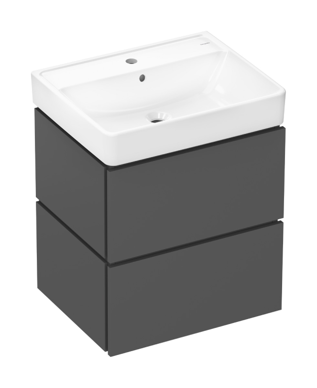 Тумба Hansgrohe Xilesa E с раковиной Xanuia Q 60х48 см МДФ сланцево-серый матовый 54396760