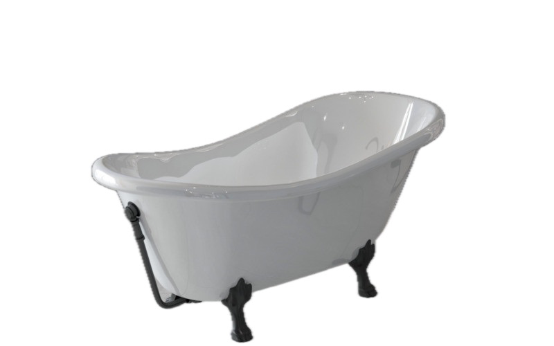 Ванна акриловая Besco Otylia 160х77 см матовый черные ножки сифон хром глянцевый белый #WKO-160-CZC