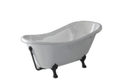 Ванна акриловая Besco Otylia 160х77 см матовый черные ножки сифон хром глянцевый белый #WKO-160-CZC