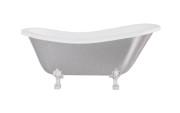 Ванна акриловая Besco Otylia 160х77 см ножки хром серебро/глянцевый белый  OT160-GSCH-O