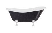 Ванна акриловая Besco Otylia Glam 160х77 см ножки хром графит/глянцевый белый OT160-GGCH-O
