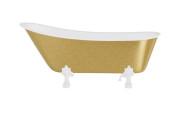 Ванна акриловая Besco Olaya Glam 160х68 см белые ножки золото/глянцевый белый #WAO-160-GZW