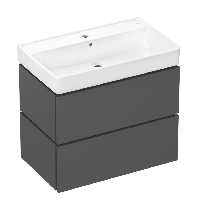 Тумба Hansgrohe Xilesa E із раковиною Xanuia Q 80х48 см МДФ сланцево-сірий матовий 54397760