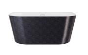 Ванна акриловая Besco Vica New Glam 160х80 см с сифоном хром графит/глянцевый белый #WA-160VNGR