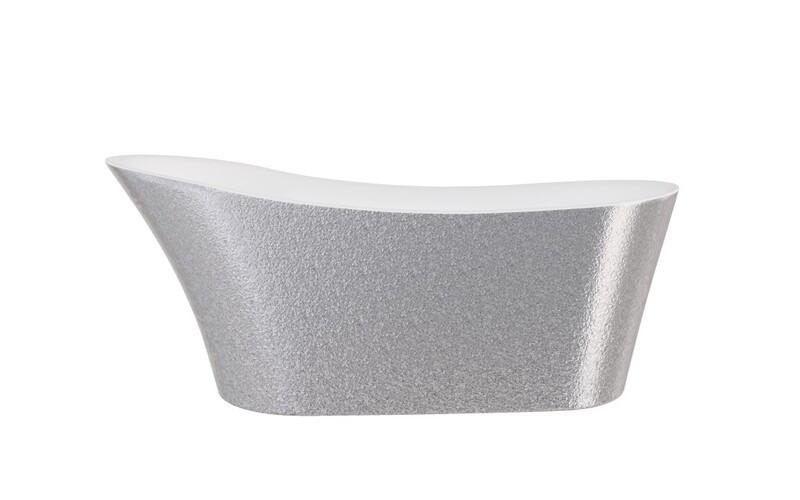 Ванна акриловая Besco Calima Glam  170х74 см с матовым черным сифоном серебро/глянцевый белый #WAS-170-CSC