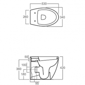 Унитаз напольный приставной Simas Spazio LFT 20 + Крепления F88 LFT + Сиденье LFT 004