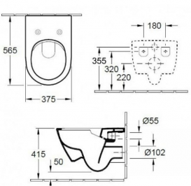 Унітаз підвісний Villeroy & Boch колекція Subway 2.0 5614R001 + 9M78S101 + Інсталяція ViConnect 92246100 + Кнопка змиву 92248561
