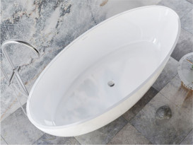 Ванна из искусственного камня Miraggio Madonna 180х80 см Miramarble белый матовый 0000740