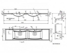 Раковина для ванної вбудована подвійна Буль-Буль колекція Lucia біла 1312201