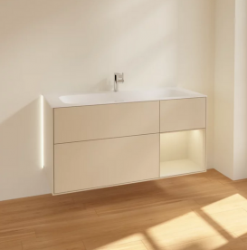 Тумба під раковину Villeroy & Boch Finion 119,6х49,8 см з підсвічуванням МДФ пісок матовий лак G070HHHH