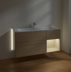 Тумба под раковину Villeroy & Boch Finion 119,6х49,8 см с подсветкой ДСП шпон дуба/песок матовый лак G070HHPC