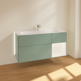 Тумба під раковину Villeroy & Boch Finion 119,6х49,8 см з підсвічуванням МДФ оливковий матовий лак/білий матовий лак G070MTGM