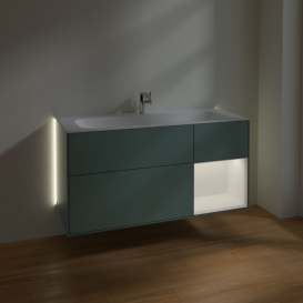 Тумба під раковину Villeroy & Boch Finion 119,6х49,8 см з підсвічуванням МДФ оливковий матовий лак/білий матовий лак G070MTGM