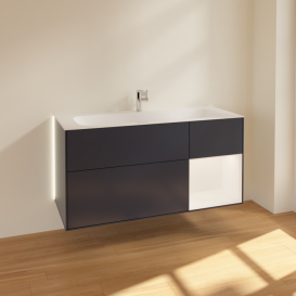 Тумба под раковину Villeroy & Boch Finion 119,6х49,8 см с подсветкой МДФ темно-синий матовый лак/белый матовый лак G070MTHG