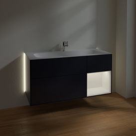 Тумба под раковину Villeroy & Boch Finion 119,6х49,8 см с подсветкой МДФ темно-синий матовый лак/белый матовый лак G070MTHG