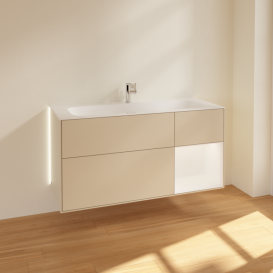 Тумба под раковину Villeroy & Boch Finion 119,6х49,8 см с подсветкой МДФ песок матовый лак/белый матовый лак G070MTHH