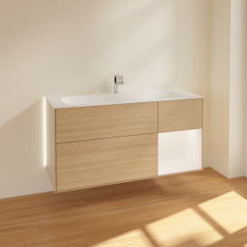 Тумба под раковину Villeroy & Boch Finion 119,6х49,8 см с подсветкой ДСП шпон дуба/белый матовый лак G070MTPC