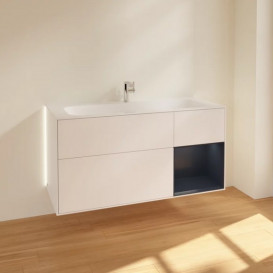 Тумба под раковину Villeroy & Boch Finion 119,6х49,8 см с подсветкой МДФ белый матовый лак/темно-синий матовый лак G070HGMT